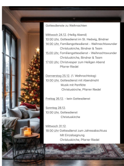 Gottesdienste zur Weihnachtszeitb